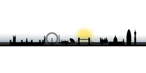 London Skyline Silhouette Sunset PNG Image