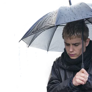 Lonely Sad Person In Rain Png Npx PNG Image