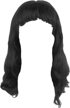 Long Wavy Hairstyle Silhouette PNG Image