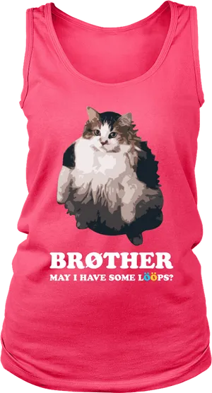 Loops Cat Meme Tank Top PNG Image