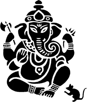 Lord Ganesh Outline Art PNG Image