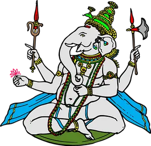 Lord Ganesha Illustration PNG Image