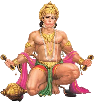 Lord Hanuman Sitting Pose PNG Image