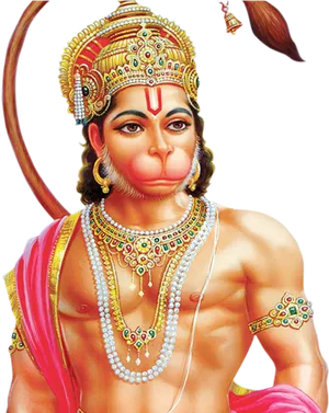 Lord Hanuman Traditional Art PNG Image