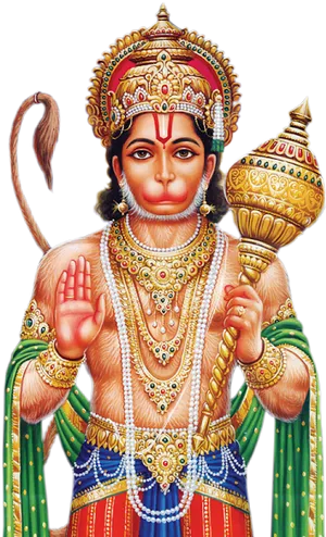 Lord Hanuman Traditional Artwork PNG Image