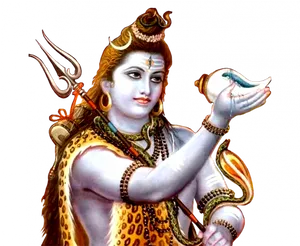 Lord Shiva Holding Conch PNG Image