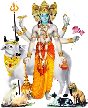 Lord Shiva Multi Armed Form PNG Image