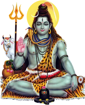 Lord Shivain Meditation PNG Image