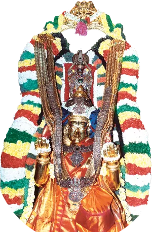 Lord_ Venkateswara_ Adorned_in_ Garlands_and_ Jewelry PNG Image