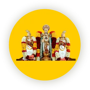 Lord Venkateswara Flankedby Deities PNG Image