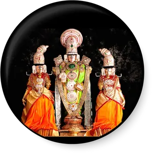 Lord Venkateswaraand Consorts Idols PNG Image