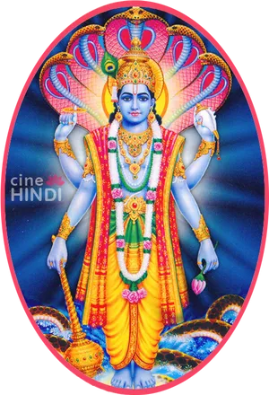 Lord_ Vishnu_ Four_ Armed_ Form PNG Image