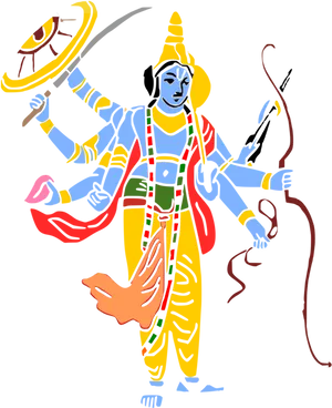 Lord_ Vishnu_ Four_ Armed_ Form.png PNG Image