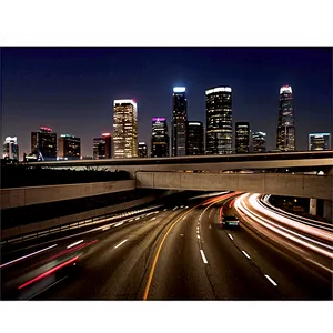 Los Angeles Skyline And Freeway Png Dbt44 PNG Image