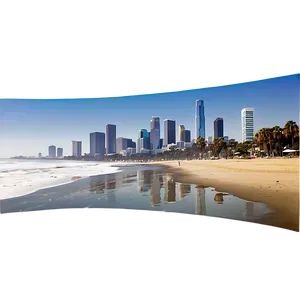 Los Angeles Skyline With Beach View Png Abv PNG Image