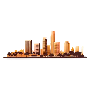 Los Angeles Skyline With Landmarks Png 6 PNG Image