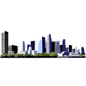 Los Angeles Skyline With Landmarks Png Ije23 PNG Image