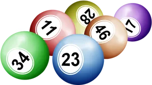 Lottery Balls Numbers Graphic PNG Image