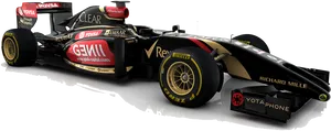 Lotus F1 Racing Car Side View PNG Image