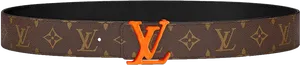 Louis Vuitton Orange Monogram Belt PNG Image