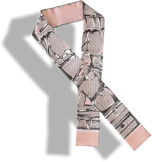 Louis Vuitton Pinkand Grey Scarf PNG Image