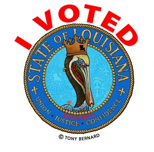 Louisiana I Voted Sticker PNG Image