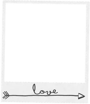 Love Arrow Polaroid Frame PNG Image