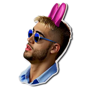 Love Bad Bunny Stickers Png 06272024 PNG Image