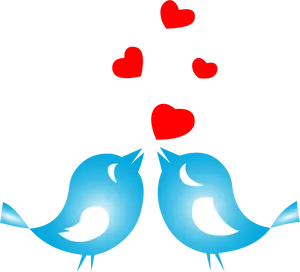 Love Birds Sharing Heart PNG Image