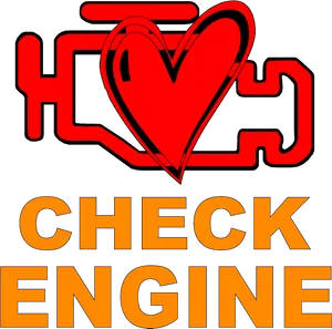 Love Check Engine Graphic PNG Image