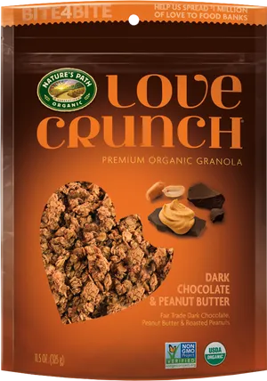 Love Crunch Granola Peanut Butter Chocolate Package PNG Image