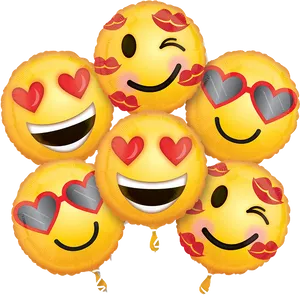 Love Emoji Balloons PNG Image