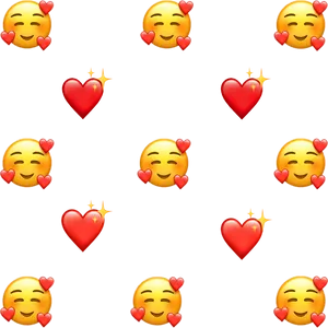 Love Emoji Pattern PNG Image