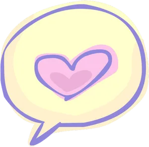 Love Heart Speech Bubble PNG Image