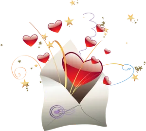 Love Letter Explosion Graphic PNG Image