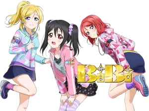 Love Live_ Bi Bi_ Group_ Pose PNG Image