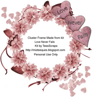 Love Never Fails Floral Frame PNG Image