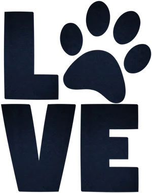 Love Paw Graphic Blackand White PNG Image