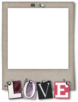 Love Polaroid Frame Template PNG Image