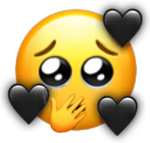 Love Struck_ Emoji_with_ Hearts PNG Image