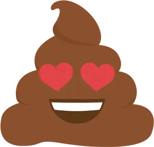 Love Struck Poop Emoji PNG Image