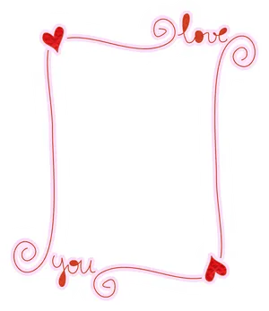 Love You Frame Graphic PNG Image