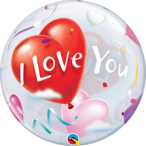 Love You Heart Balloon PNG Image