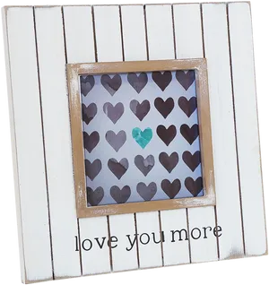 Love You More Heart Pattern Frame PNG Image