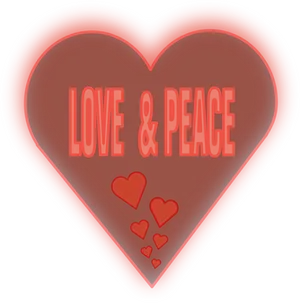 Loveand Peace Heart Graphic PNG Image