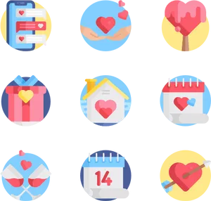 Loveand Relationship Icons Set PNG Image