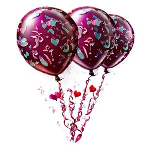 Lovely Valentine's Day Balloons Png Gve55 PNG Image