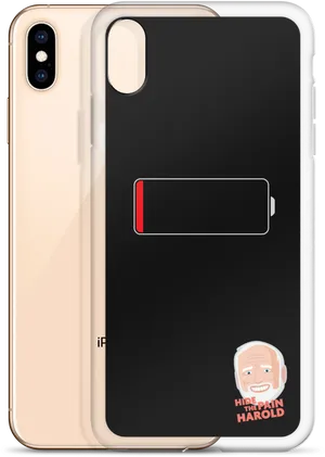 Low Battery Harold Phone Case PNG Image