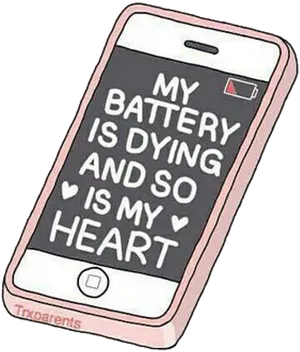 Low Battery Heartbreak Phone Illustration.png PNG Image