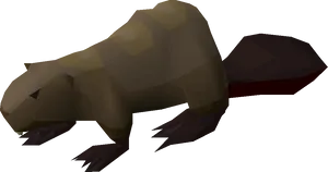 Low Poly Beaver Illustration PNG